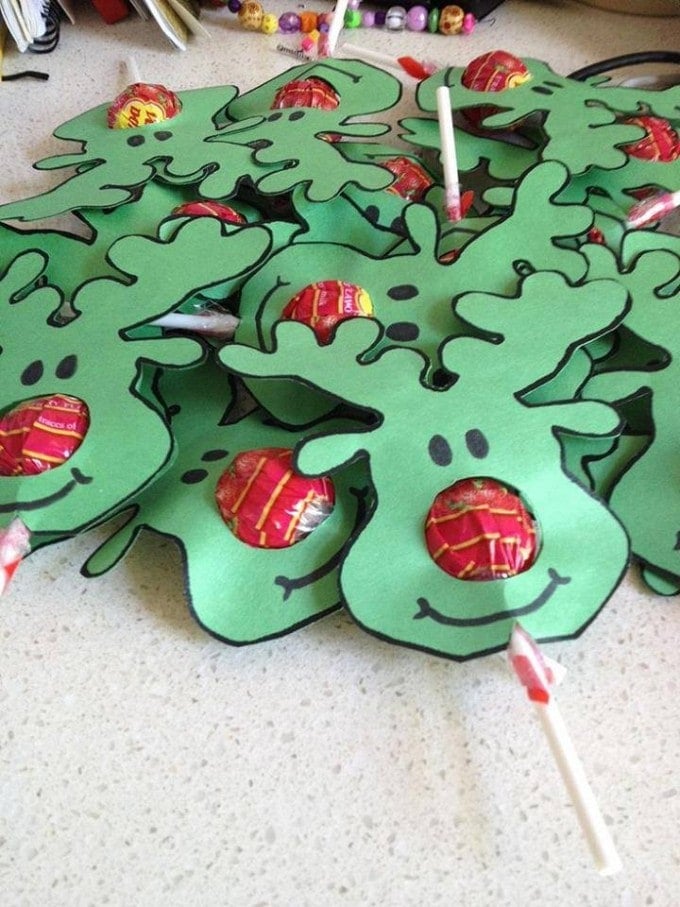 Rudolph the Red Nose Reindeer Lollipop Christmas Craft