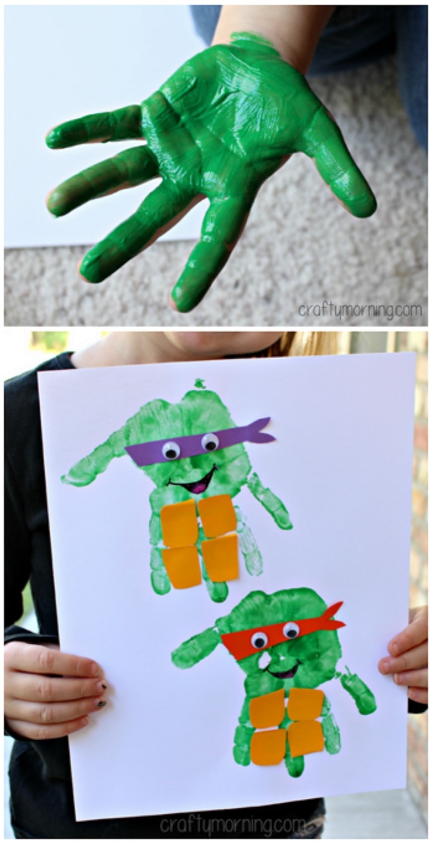 Ninja Turtle Handprint Craft