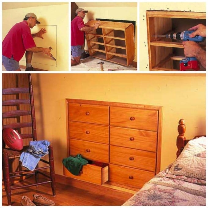 DIY Knee Wall Storage...these are awesome ideas!