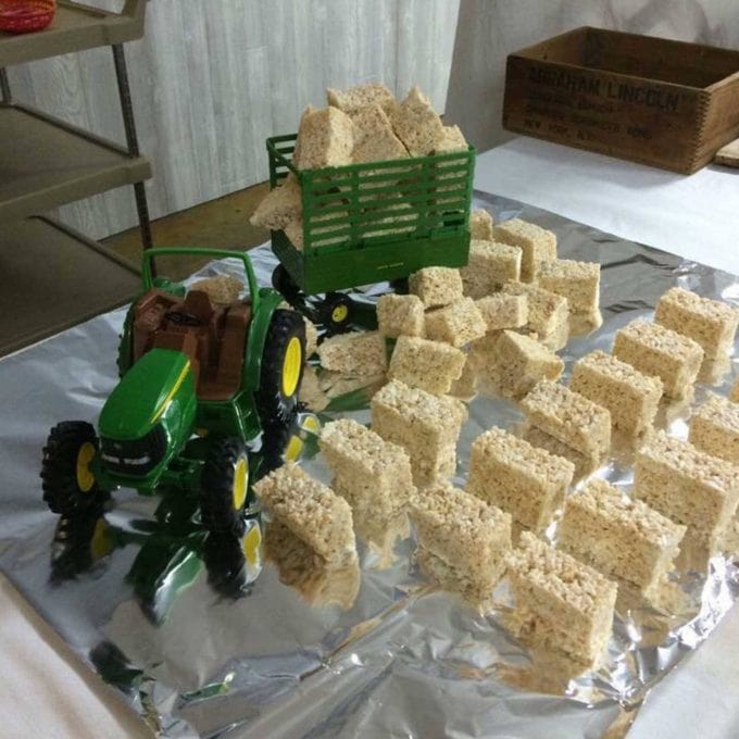 Rice Krispie Treat Hay Bales...so cute for a Tractor party!