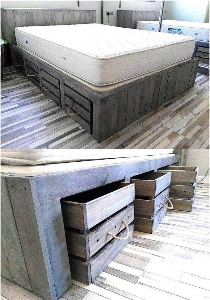 Pallet Bed with Storage