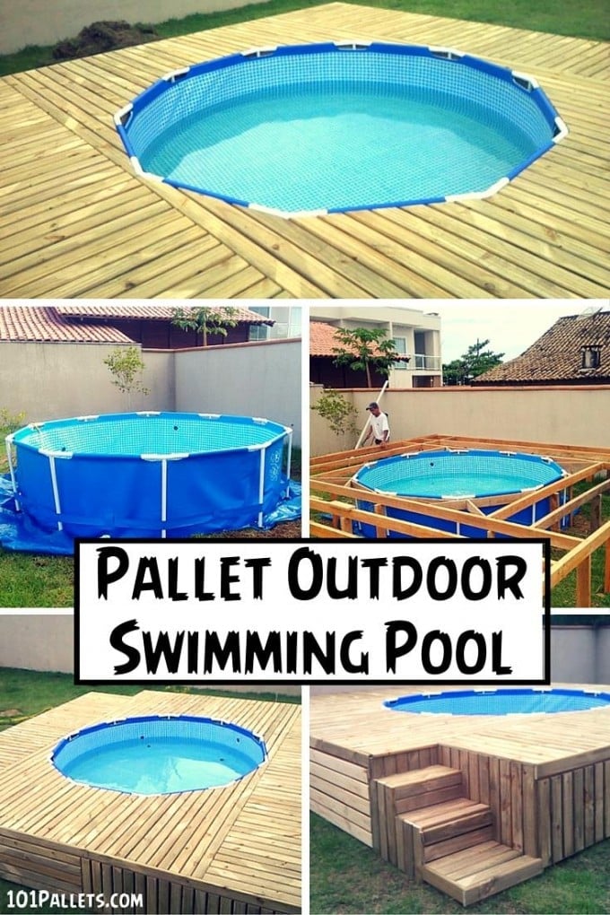 DIY Pallet Outdoor Swimming Pool
