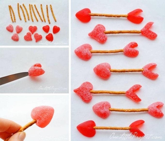 Valentine's Day Cupid Arrow Candy Pretzels