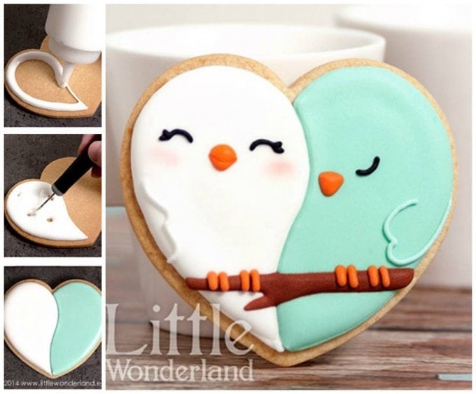 Valentine Love Bird Cookies