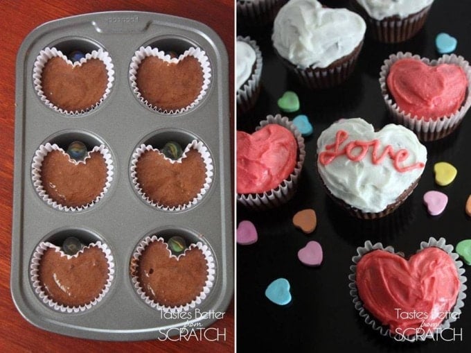 Valentine Heart Shaped Cupcakes