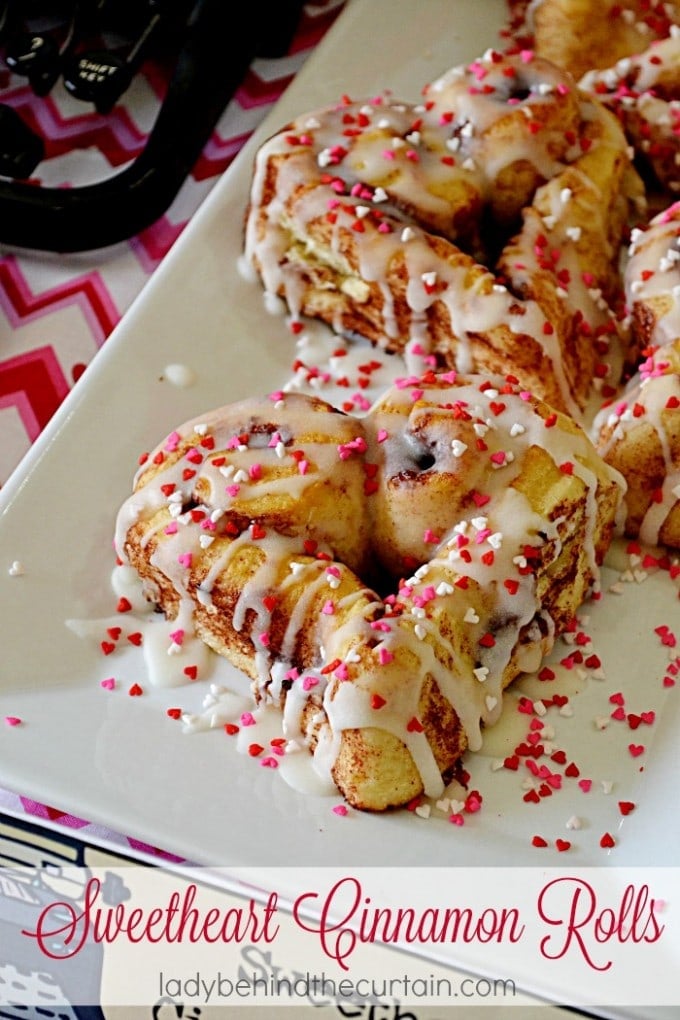 Valentine's Day Heart Cinnamon Rolls