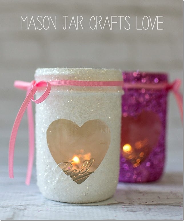 Heart Mason Jar Craft for Valentine's Day