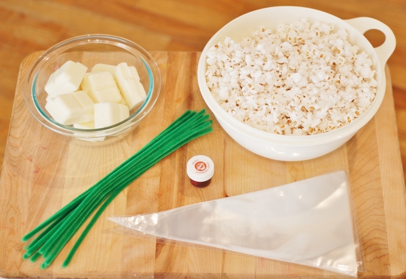 Making Easter Popcorn Carrot treat bags