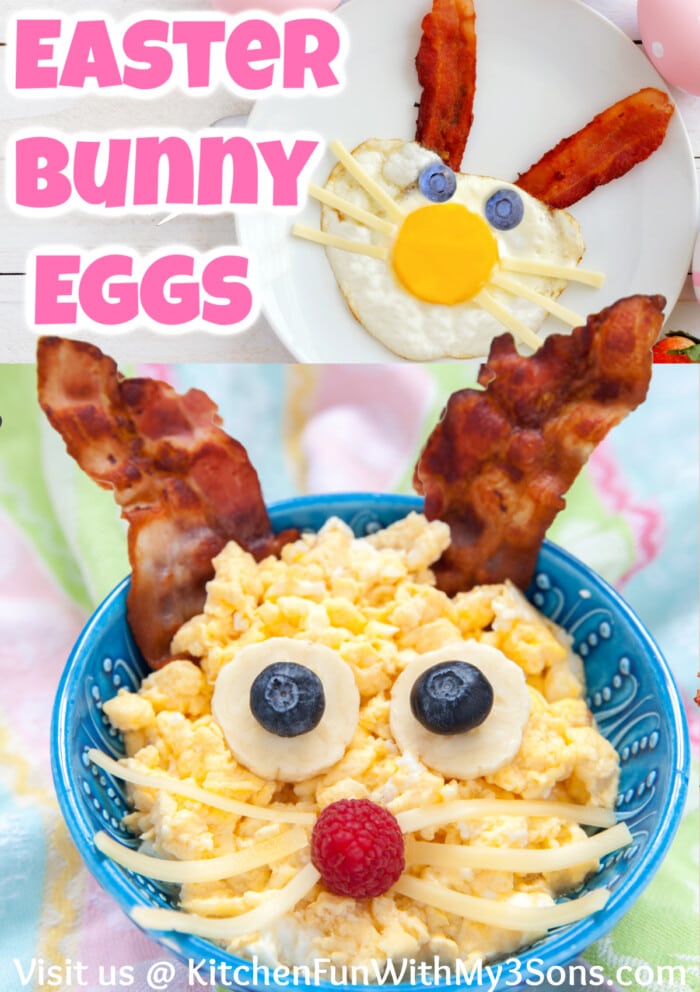 Easter Bunny Eggs and Bacon Breakfast