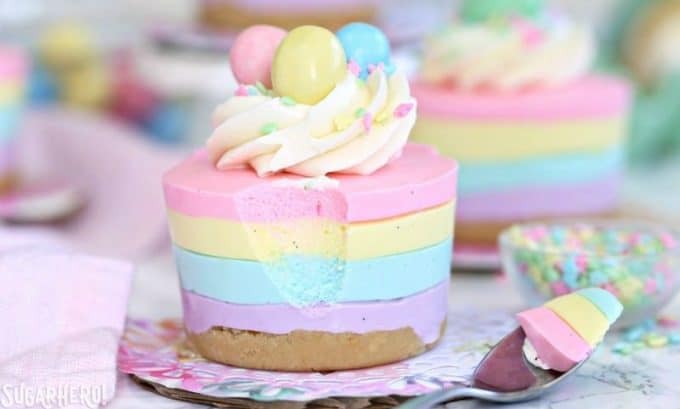 Easter No-Bake Mini Cheesecakes