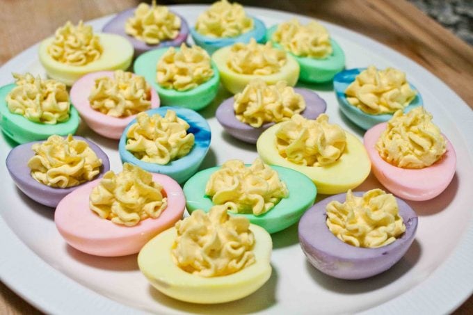Easter Food Pastel Deviled Eggs