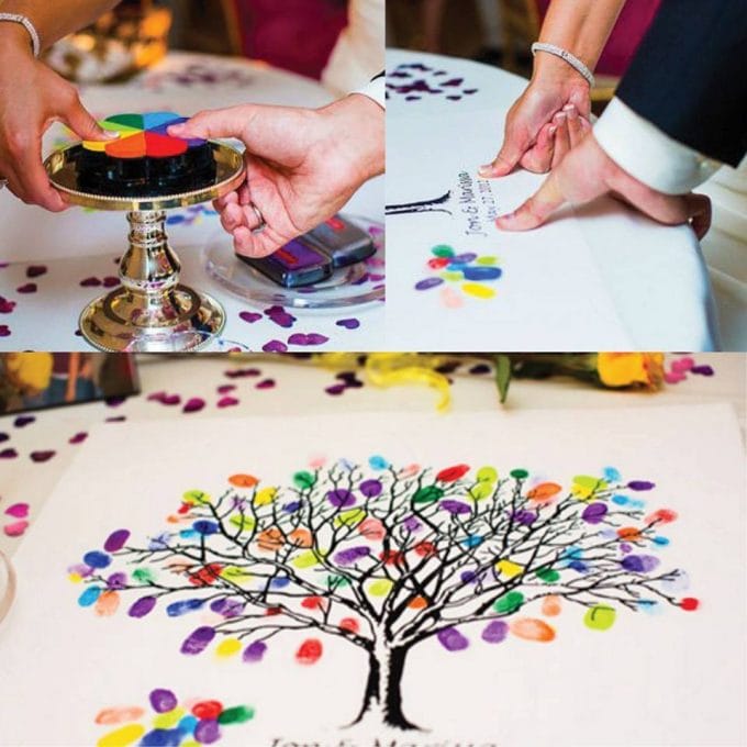 Thumbprint Wedding Guest Tree...these are the BEST Handprint, Thumbprint, and Footprint ideas!