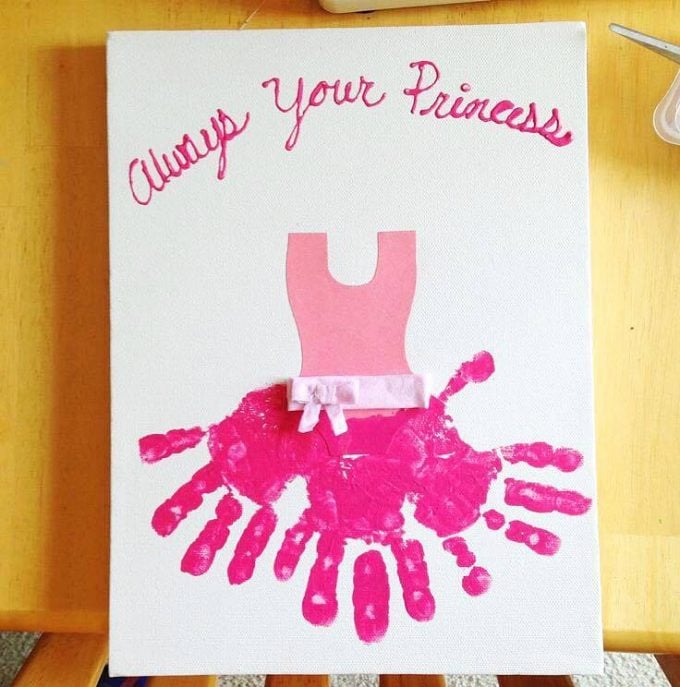 Princess Handprint Card idea....these are the BEST Hand & Footprint Ideas!
