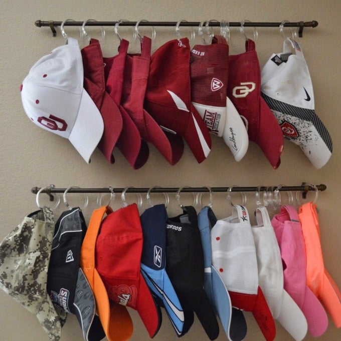 DIY Hanging Hat Racks....so clever! These are awesome Home Organization Ideas!