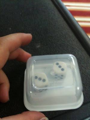 Dice in a small container...also great for road trips! Lots of other awesome home tips & organization ideas!