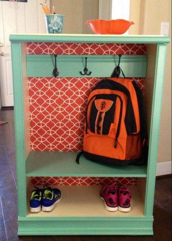 Turn an Old Dresser into a Backpack & Shoe Holder....These are the BEST Family Organizing Hacks!