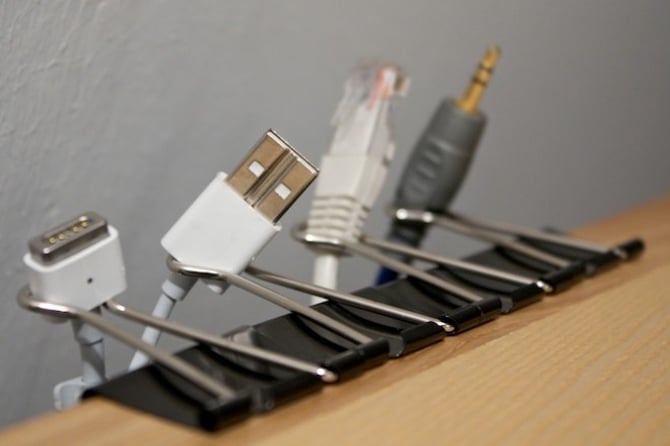 Keep Cables cleaned up with Binder Clips!