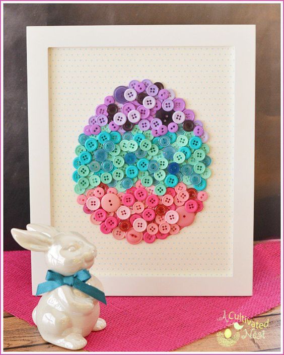 DIY Easter Egg Button Art Craft