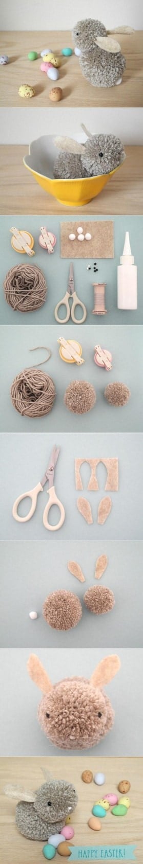 How to make a Pom Pom Bunny for a fun Easter craft!