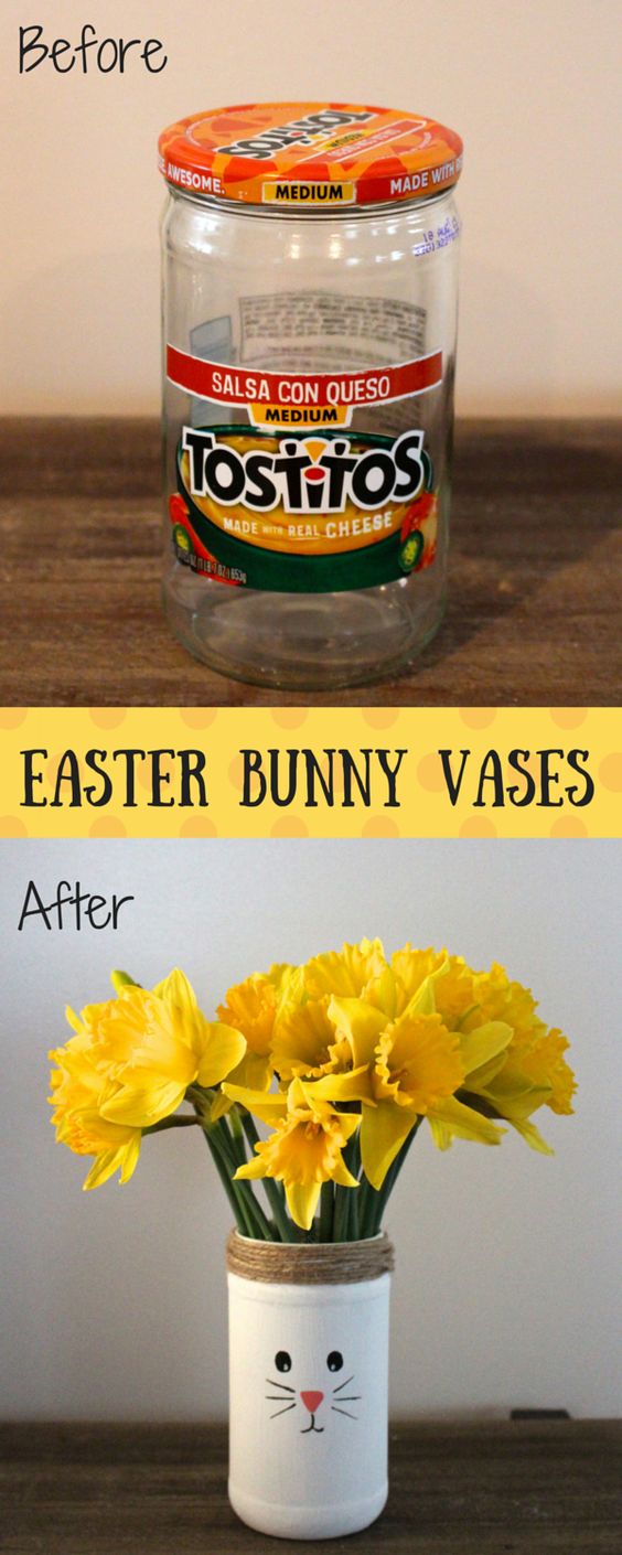 DIY Recycled Easter Bunny Vases