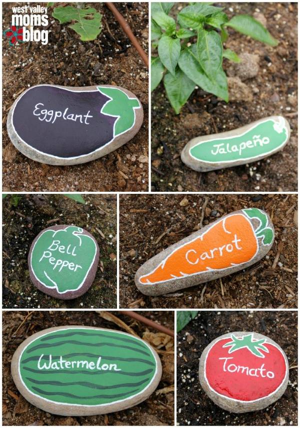 DIY River Rock Painted Garden Markers