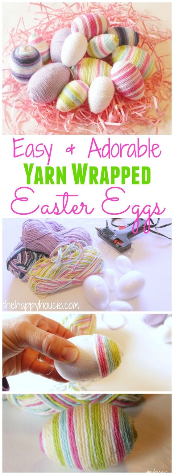 Yarn Wrapped Easter Egg Craft