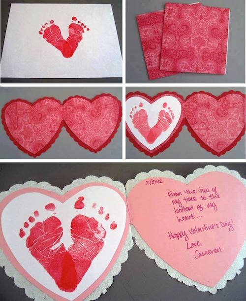 Footprint Valentine's Day Card 