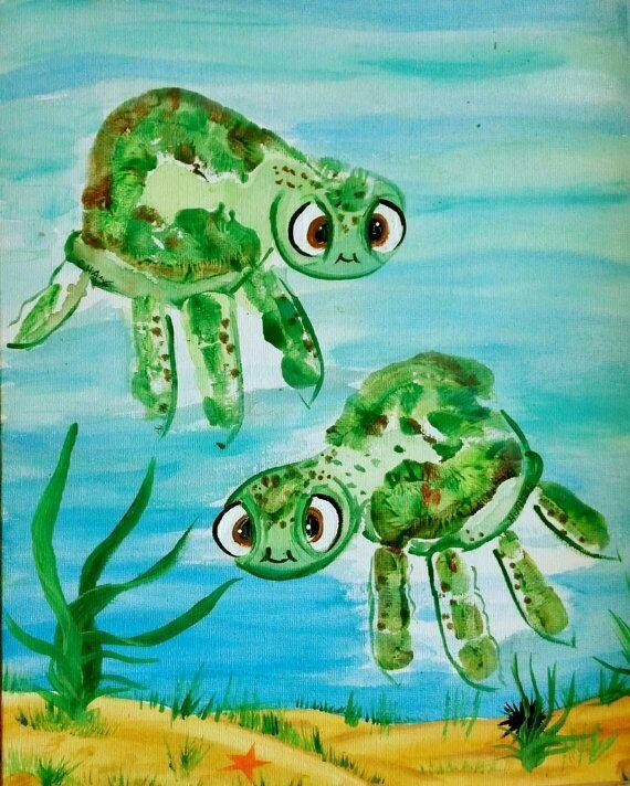 Turtle Handprint Art...adorable Hand & Footprint Art Ideas!