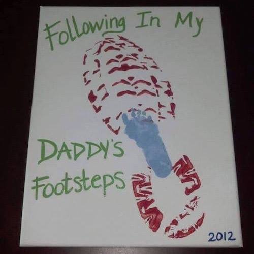 Following in Daddy's Footsteps Father's Day Footprint Art...these are awesome ideas!