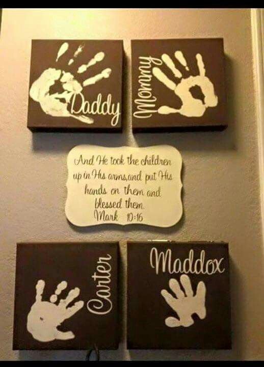 Family Handprint Art....these are the BEST Hand & Footprint Ideas!