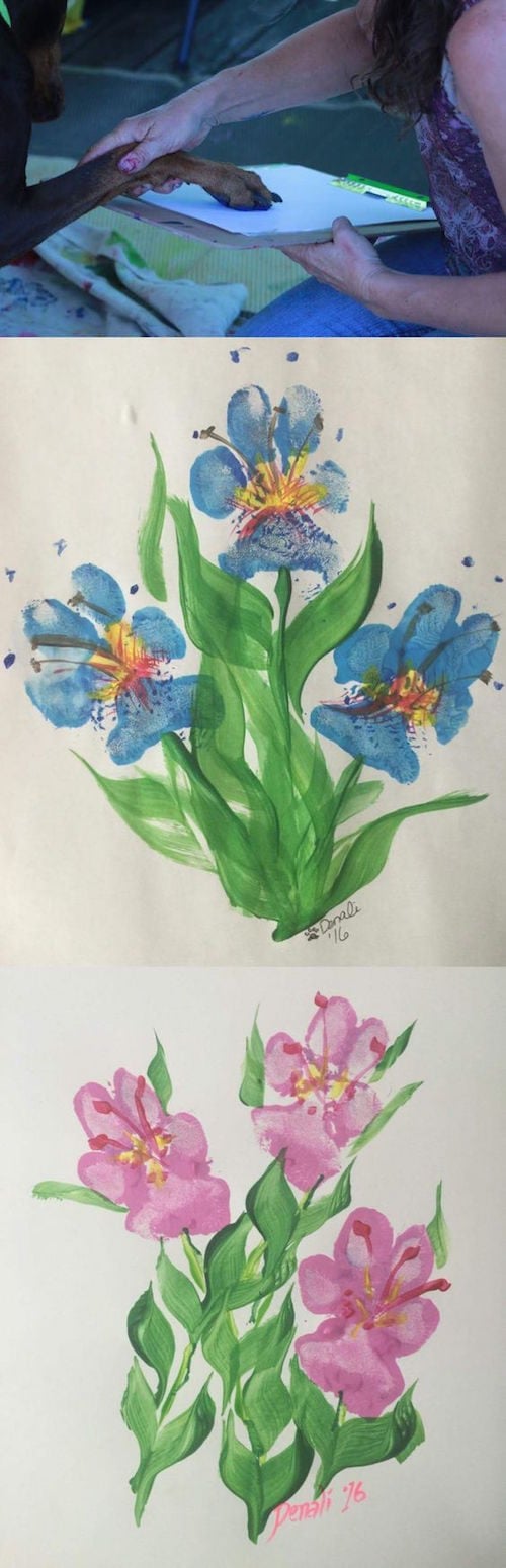 Puppy Paw Print Flower Art....these are the BEST Handprint & Footprint Ideas!
