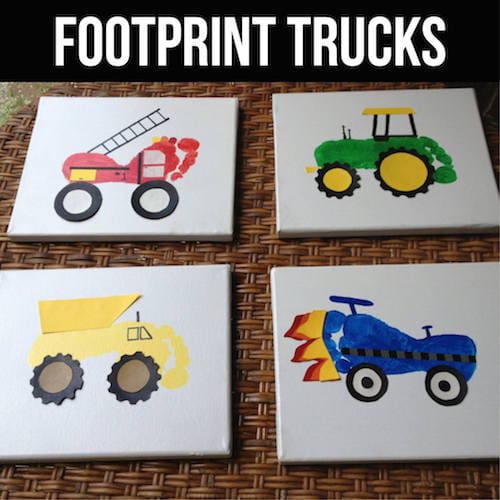 Footprint Trucks...a fun craft / art project for the kids to make!