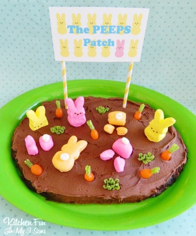 Peeps Brownie Bunny Patch for Easter from KitchenFunWithMy3Sons.com