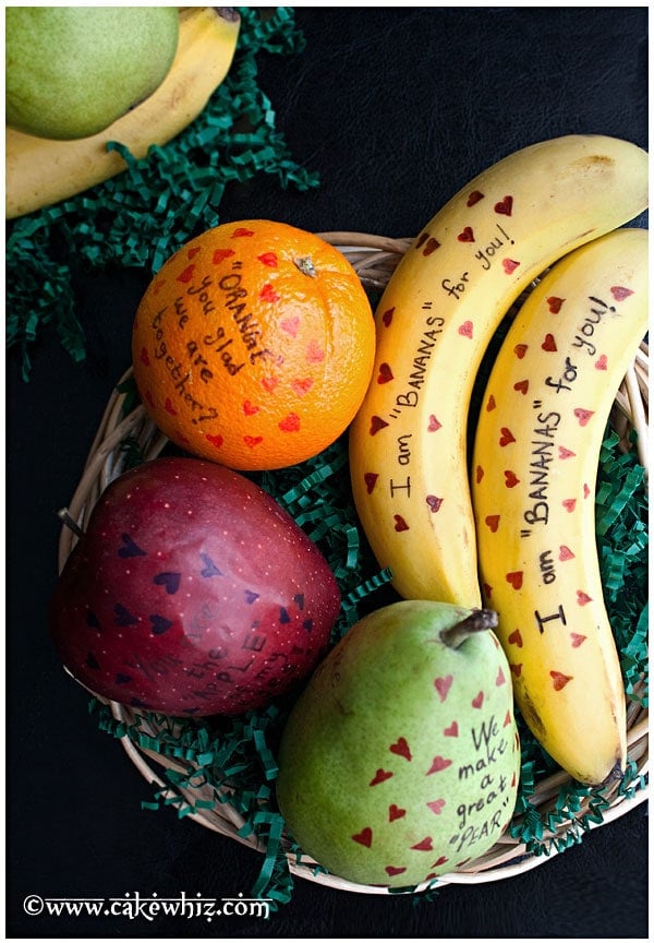 Valentine's Day Fruit with Messages