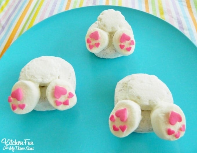 Easy Bunny Butt Donuts for Easter from KitchenFunWithMy3Sons.com