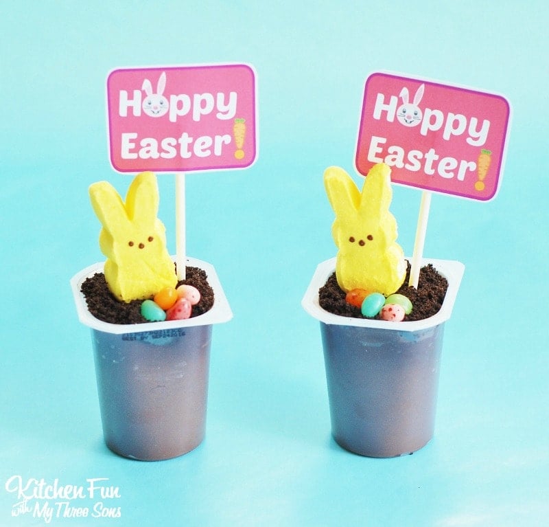 Easter Pudding Cups including Free Printables