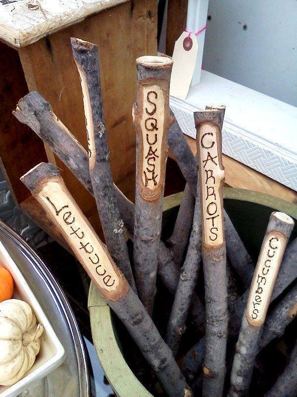 Carved Wood Garden Markers...these are the BEST Garden & DIY Yard Ideas!