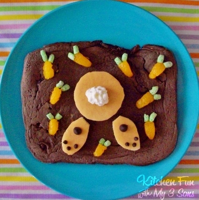 Easter Bunny Butt Pancakes for Breakfast from KitchenFunWithMy3Sons.com
