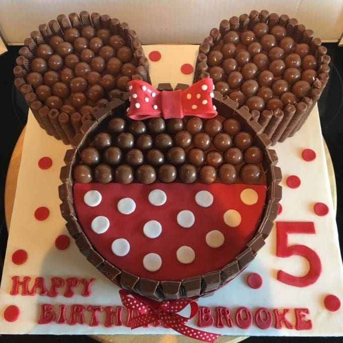 Minnie Mouse Kit Kat Cake...these are the BEST Mickey Mouse Ideas!