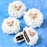 Dip Oreo Cookies in white chocolate then toss on lots of tiny marshmallows and a candy lamb head. These Oreo Sheep make the perfect Easter treat.