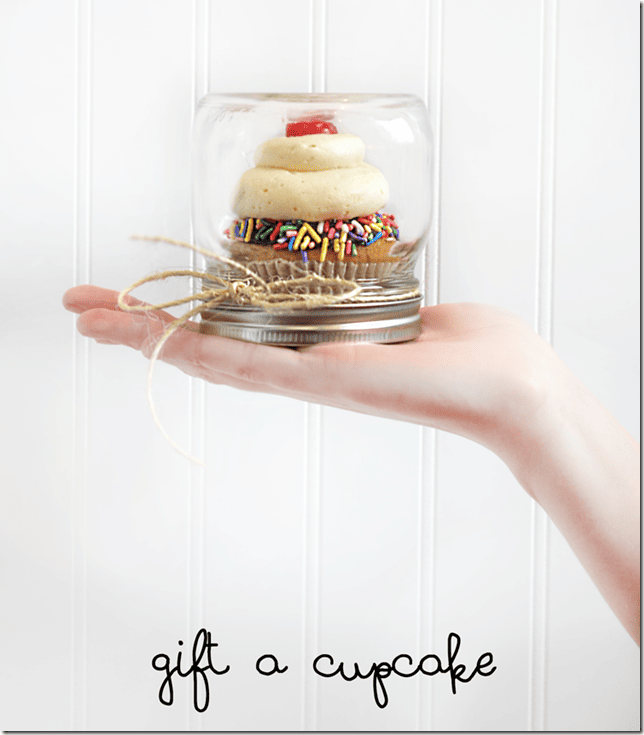 Upside Down Mason Jar Cupcake Holder for Gifts.... Over 20 of the BEST Cupcake Ideas for Parties & Bake Sales from KitchenFunWithMy3Sons.com