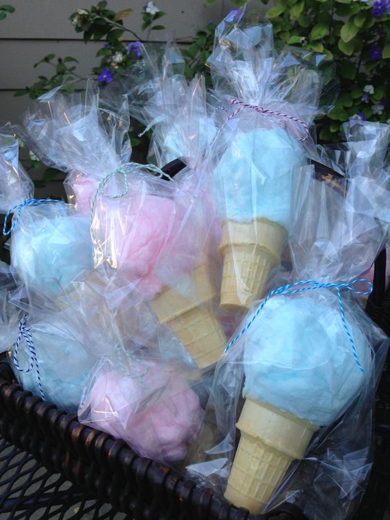 Cotton Candy Cones for Party Favors...these are awesome Cupcake & Bake Sale ideas!