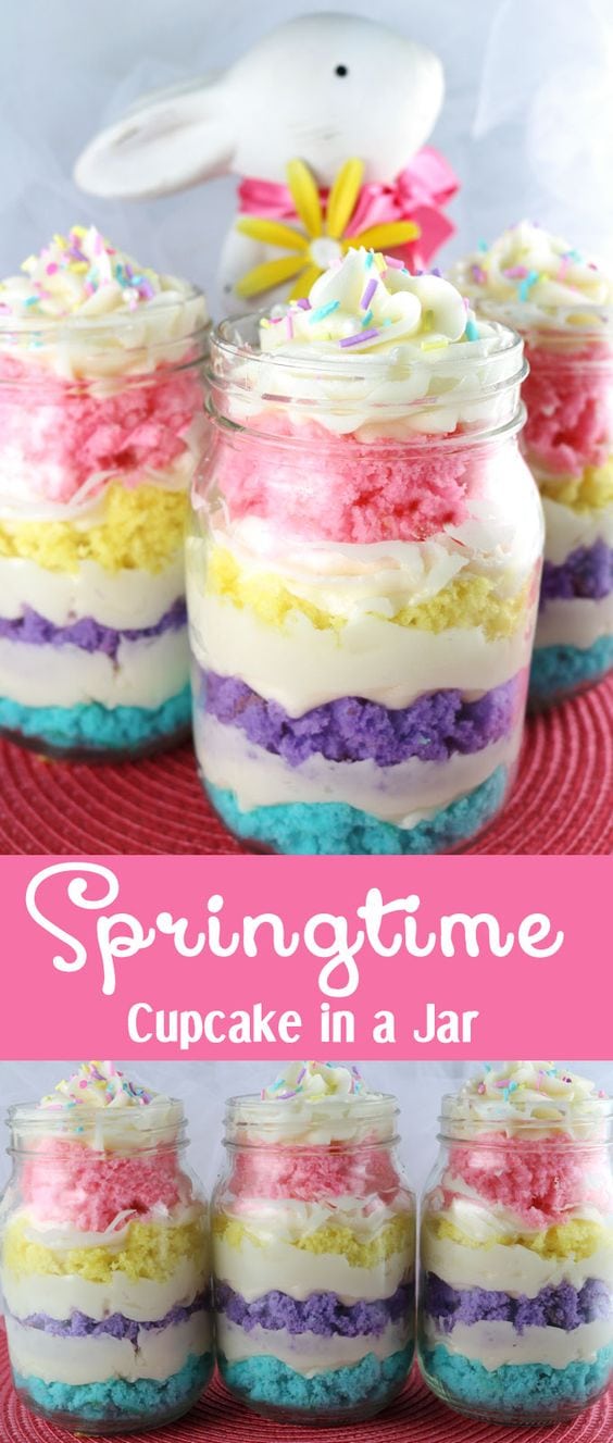 Spring Mason Jar Cupcakes... Over 20 of the BEST Cupcake Ideas for Parties & Bake Sales from KitchenFunWithMy3Sons.com