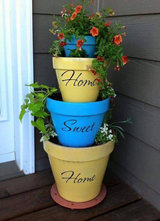 Home Sweet Home Stacked Planters