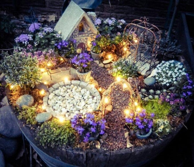 DIY Fairy Garden with Lights