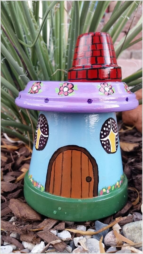 Garden Gnome House made from Clay Pots...these are awesome Garden & DIY Yard Ideas!