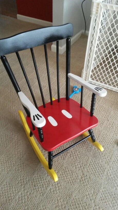DIY Painted Mickey Mouse Rocking Chair