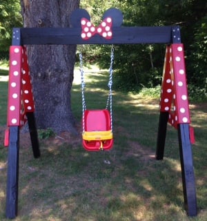 DIY Minnie Mouse Swing Set...these are the BEST Mickey Mouse Ideas!