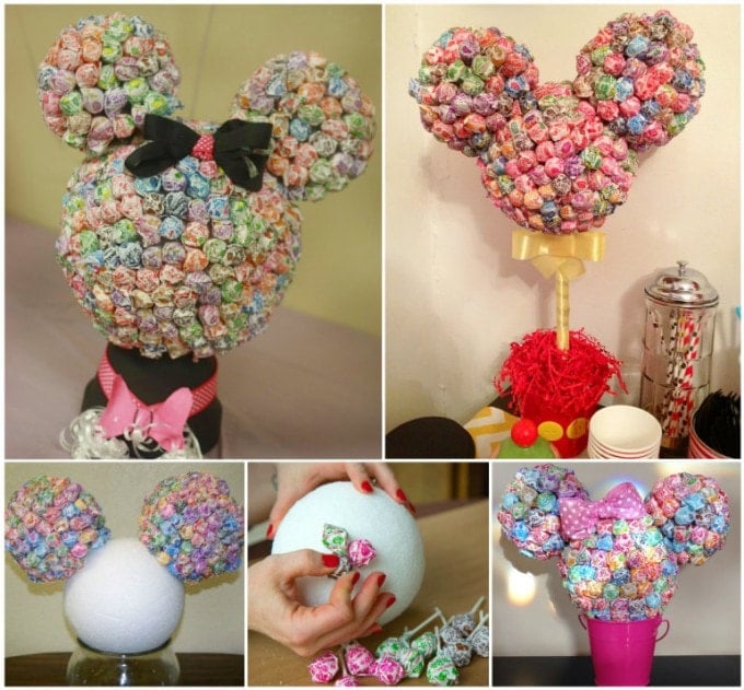 Mickey & Minnie Mouse Lollipop Centerpiece for a Disney Party!