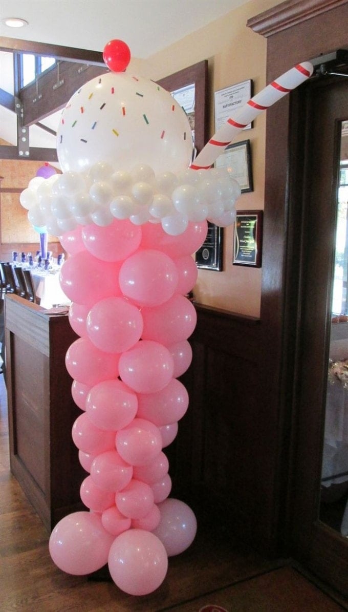 ice cream balloon balloons themes theme birthday decorating candy parties themed giant decorations shower decor fun soda sculpture candyland cupcake